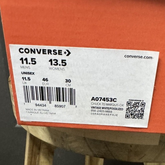 NWT & Box Converse Chuck 70 Marquis Low Top | Vintage White/Fossil Grey EU 46 - Picture 11 of 11